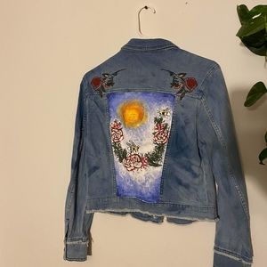 Hand painted one of a kind jean jacket